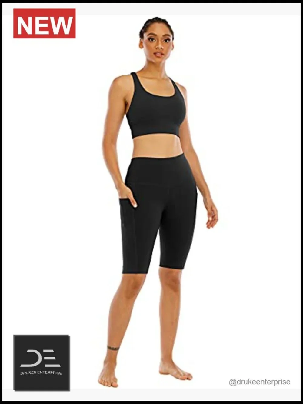 4 Pack High Waisted Biker Yoga Shorts with Pockets
